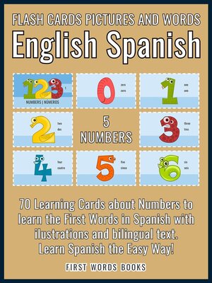 cover image of 5--Numbers--Flash Cards Pictures and Words English Spanish